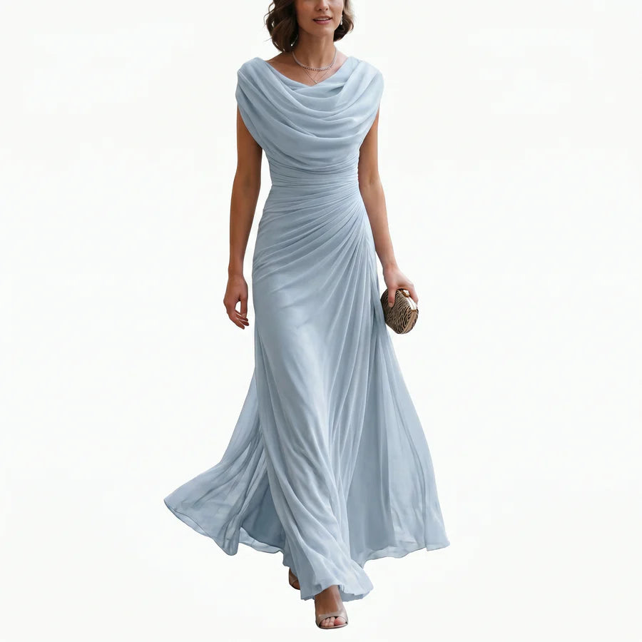 Dorothy | Women's Pleated Sleevelees Draped Flowy Maxi Dress
