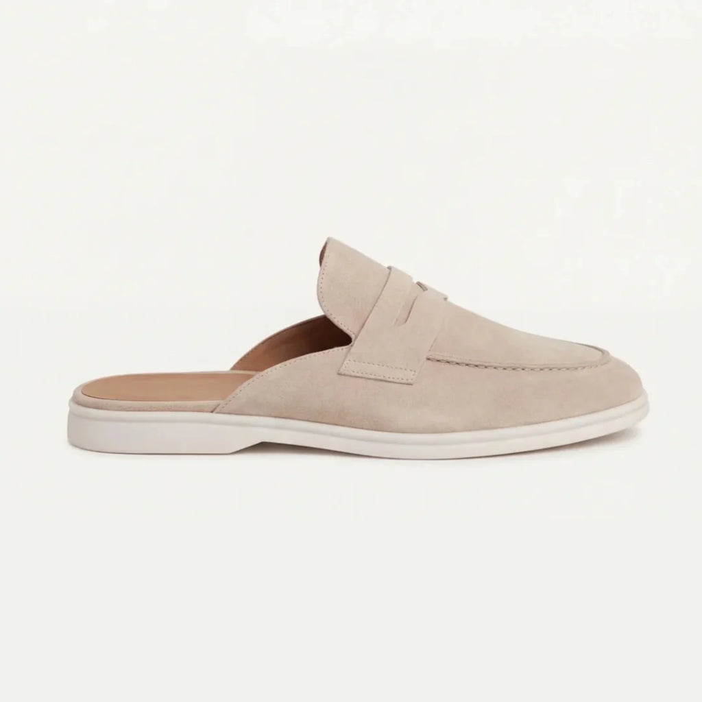 Dunbar | Men's Slip-On Open Back Round Toe Penny Strap Mules
