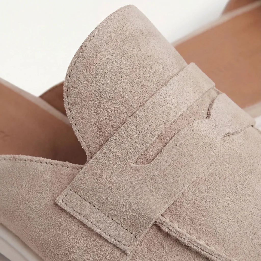 Dunbar | Men's Slip-On Open Back Round Toe Penny Strap Mules