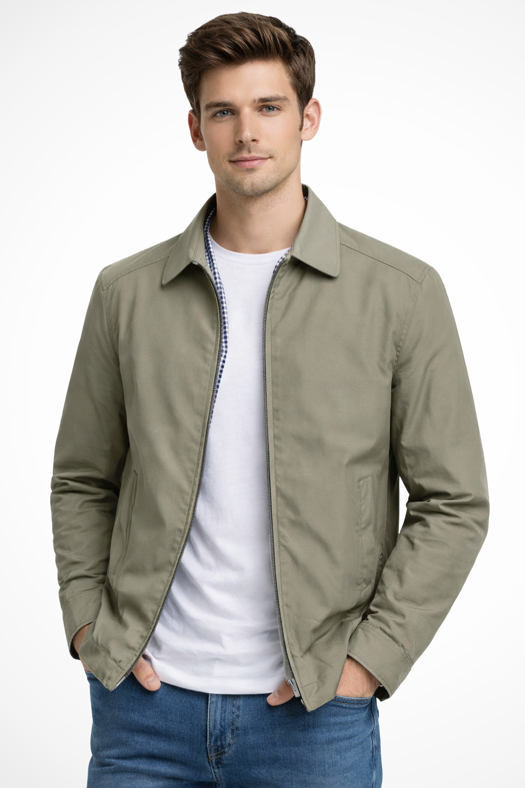 Duncan | Men's Zip Front Long Sleeve Collared Jacket