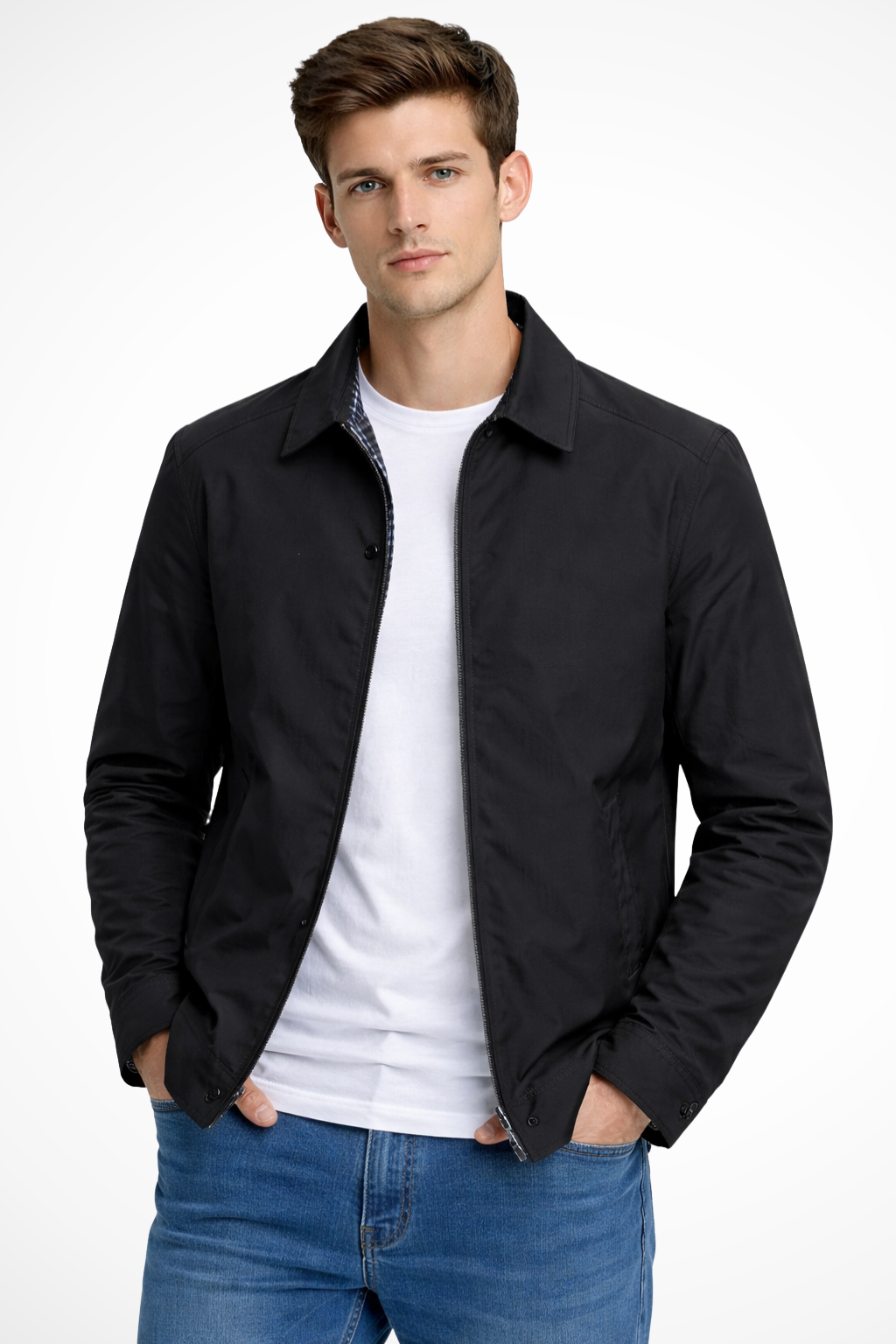 Duncan | Men's Zip Front Long Sleeve Collared Jacket