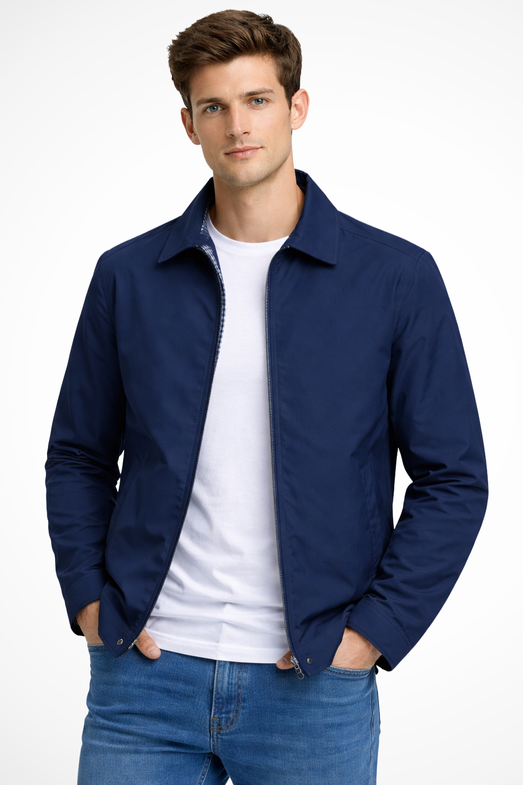 Duncan | Men's Zip Front Long Sleeve Collared Jacket