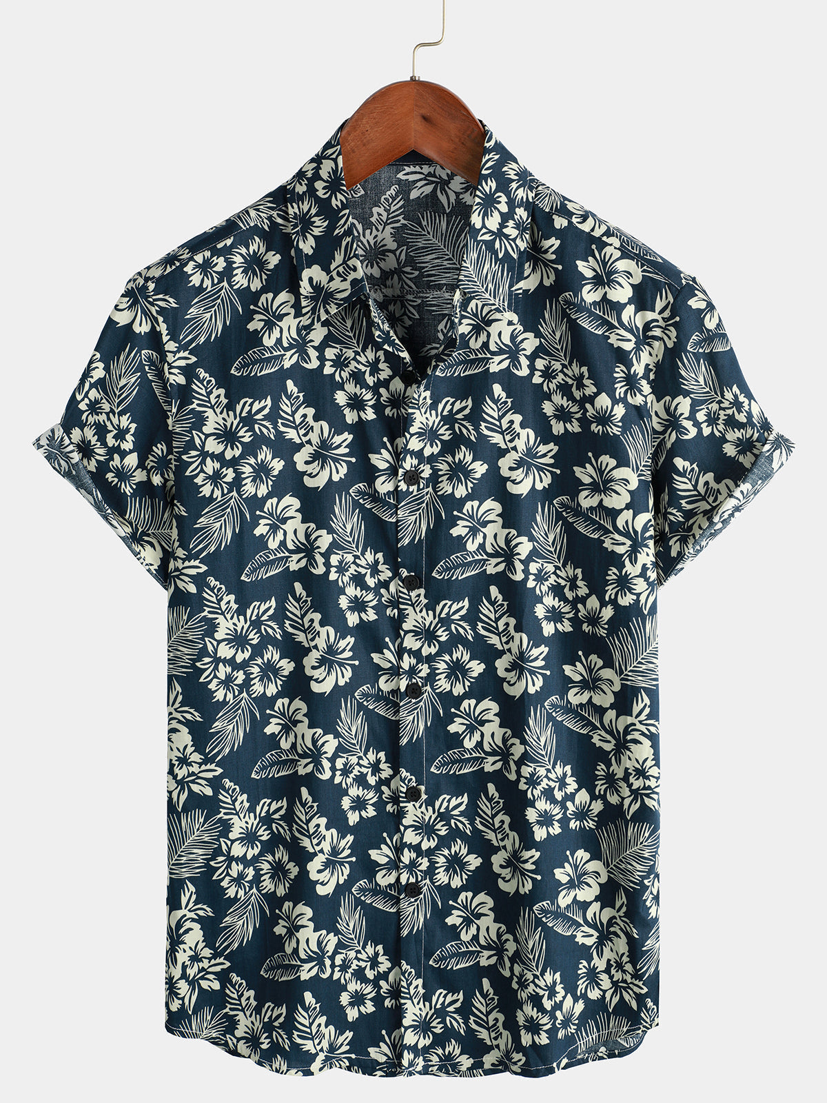 Dwayne | Men's Button Front Short Sleeve Printed Dress Shirt