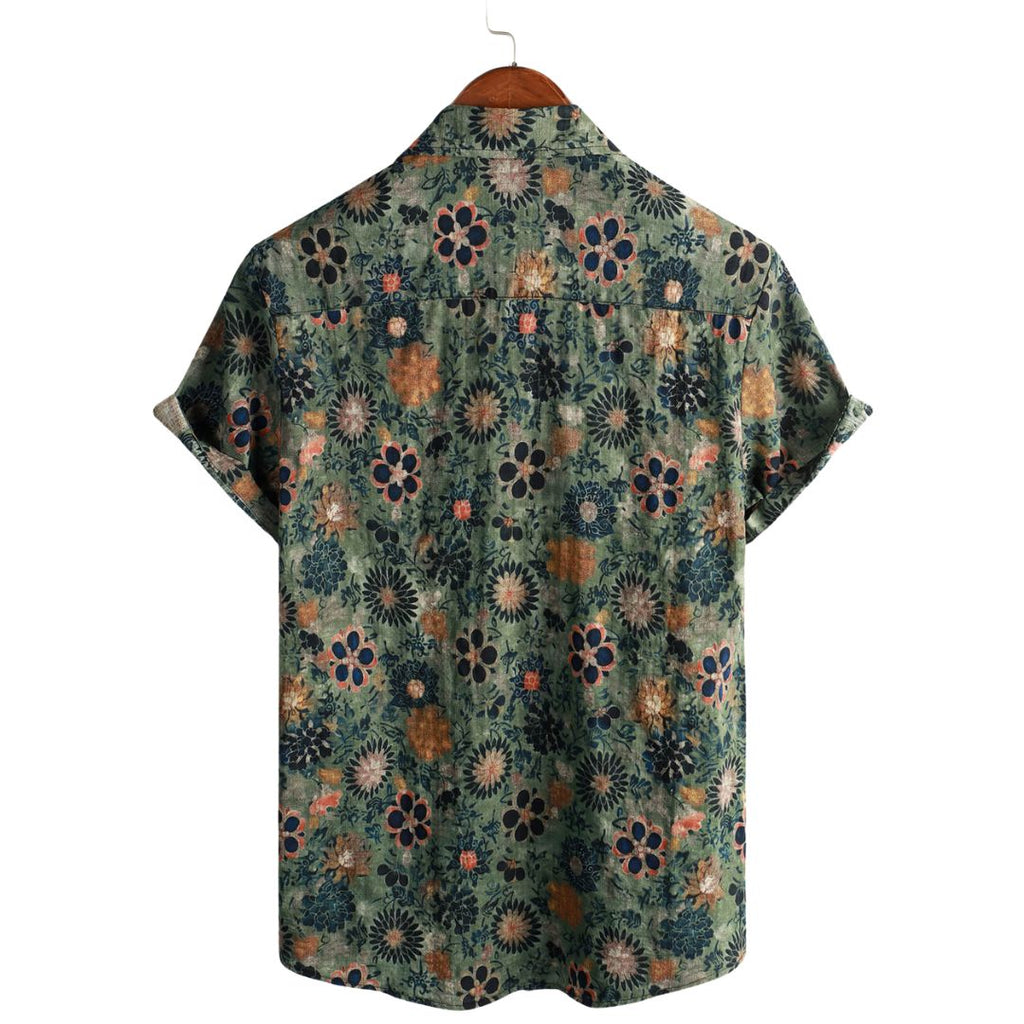 Dwayne | Men's Button Front Short Sleeve Printed Dress Shirt