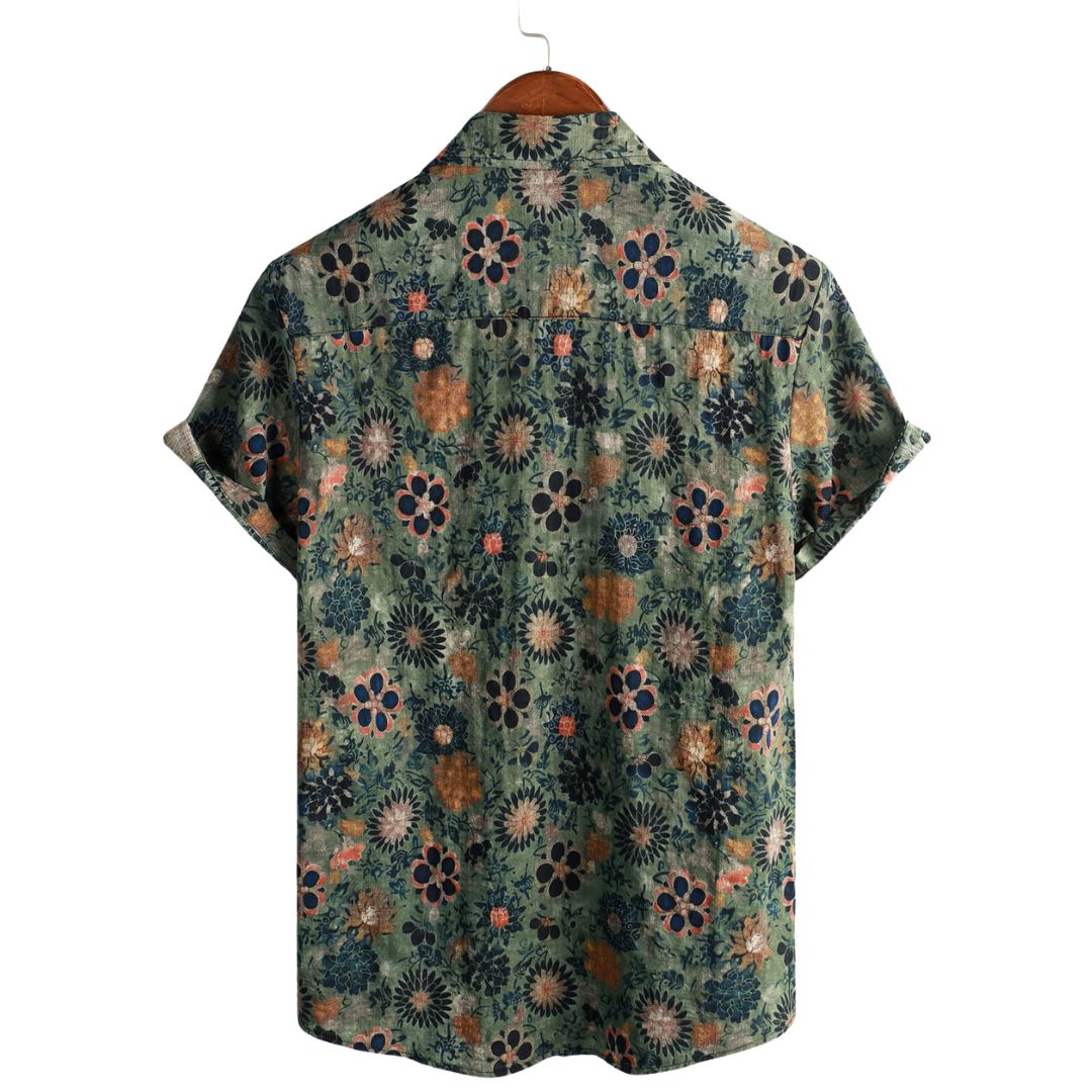 Dwayne | Men's Button Front Short Sleeve Printed Dress Shirt