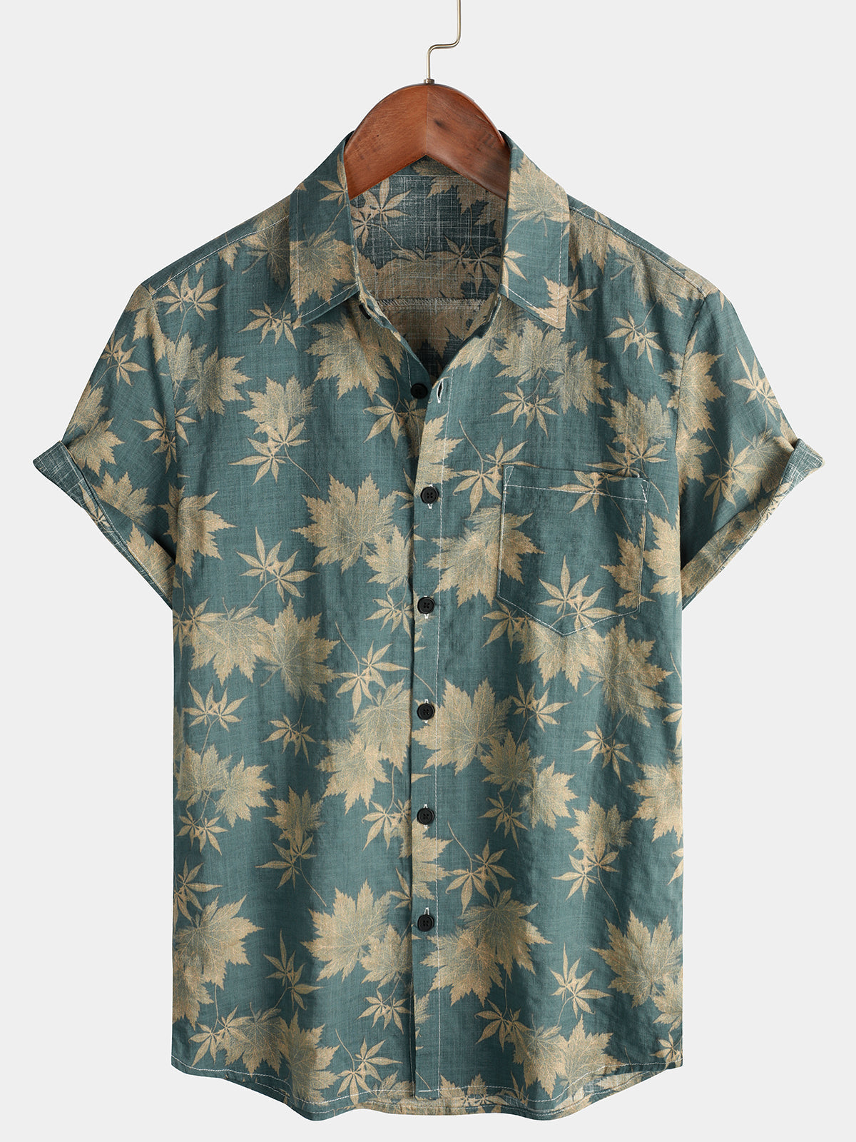 Dwayne | Men's Button Front Short Sleeve Printed Dress Shirt