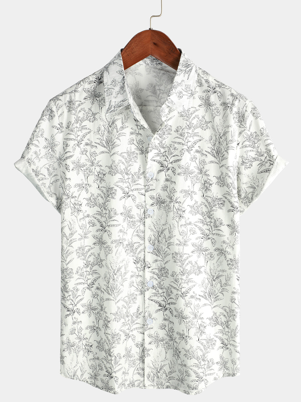 Dwayne | Men's Button Front Short Sleeve Printed Dress Shirt