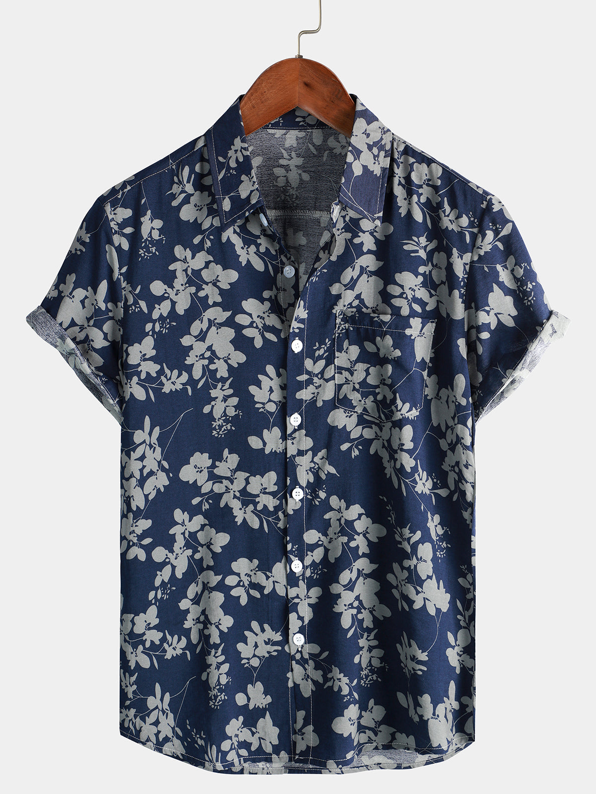 Dwayne | Men's Button Front Short Sleeve Printed Dress Shirt