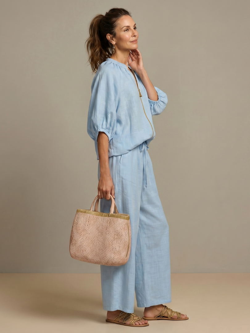 Dylan | Women's Wide Leg Zip Front Two Piece Set