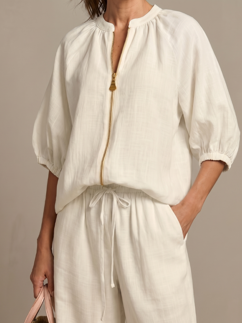 Dylan | Women's Wide Leg Zip Front Two Piece Set