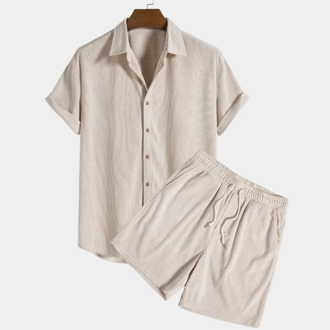 Ebenezer | Men's Button Front Short Sleeve Collared Two Piece Set