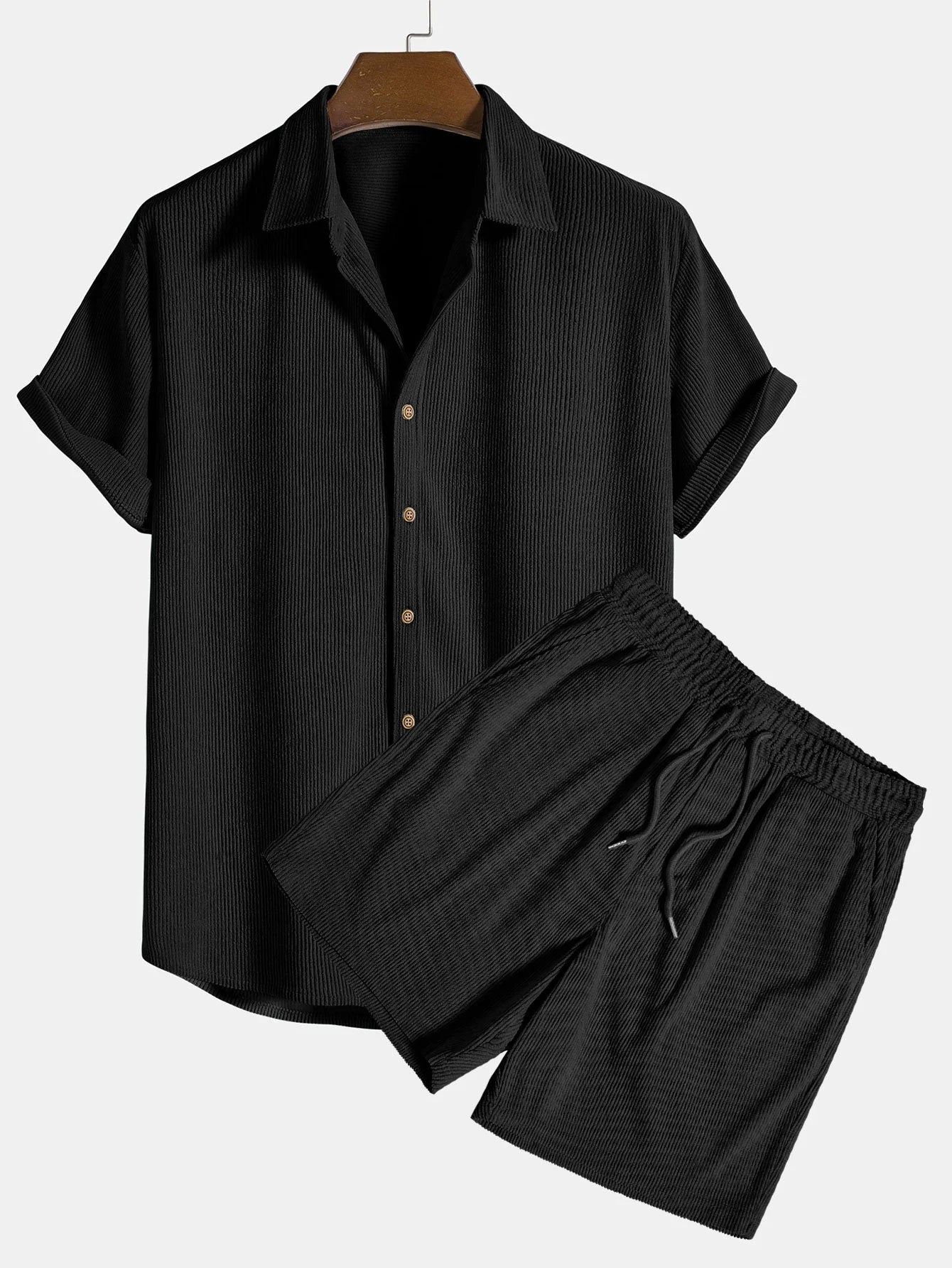 Ebenezer | Men's Button Front Short Sleeve Collared Two Piece Set