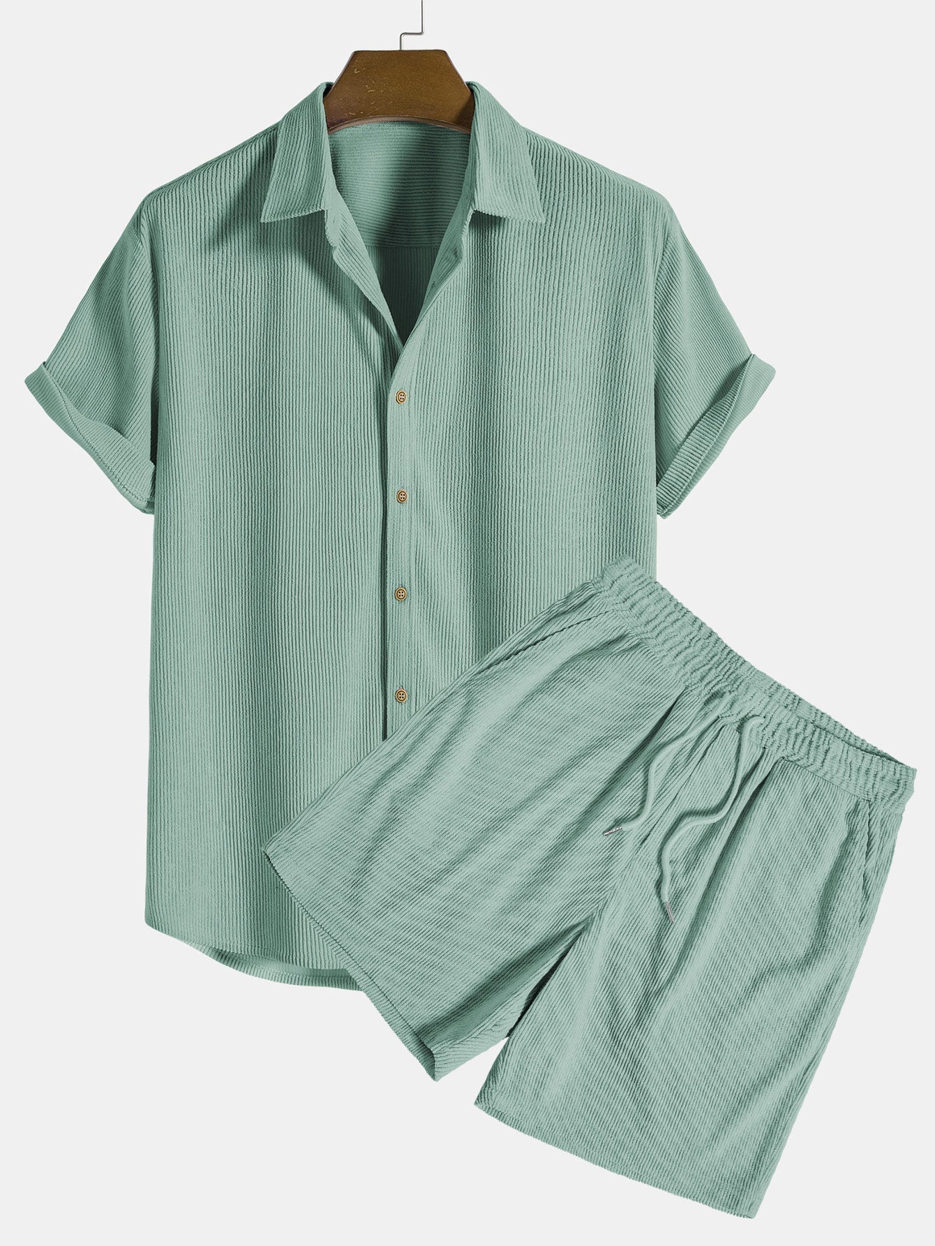Ebenezer | Men's Button Front Short Sleeve Collared Two Piece Set