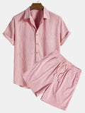 Ebenezer | Men's Button Front Short Sleeve Collared Two Piece Set