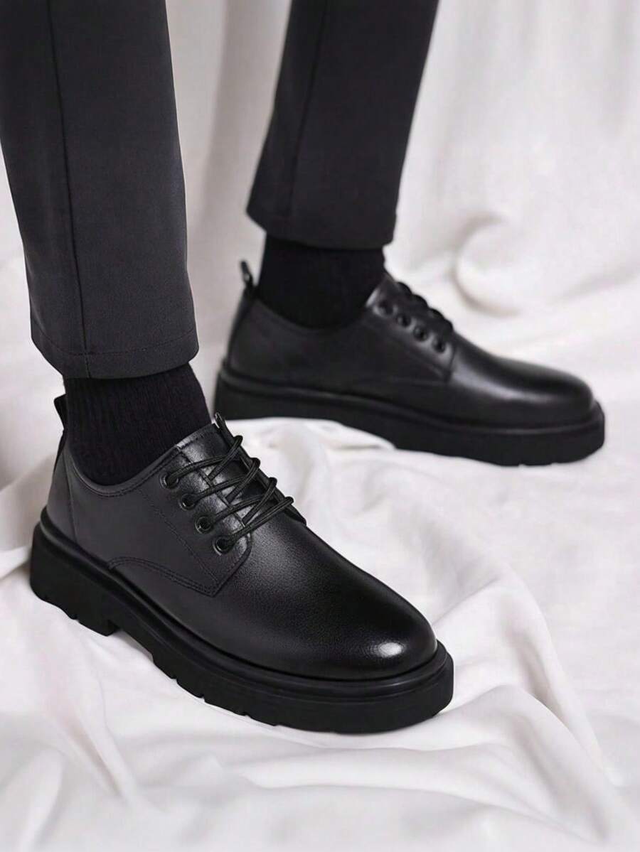 Edmund | Men's Low Top Lace-Up Derby Dress Black Shoes