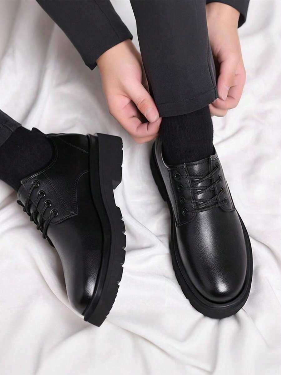 Edmund | Men's Low Top Lace-Up Derby Dress Black Shoes