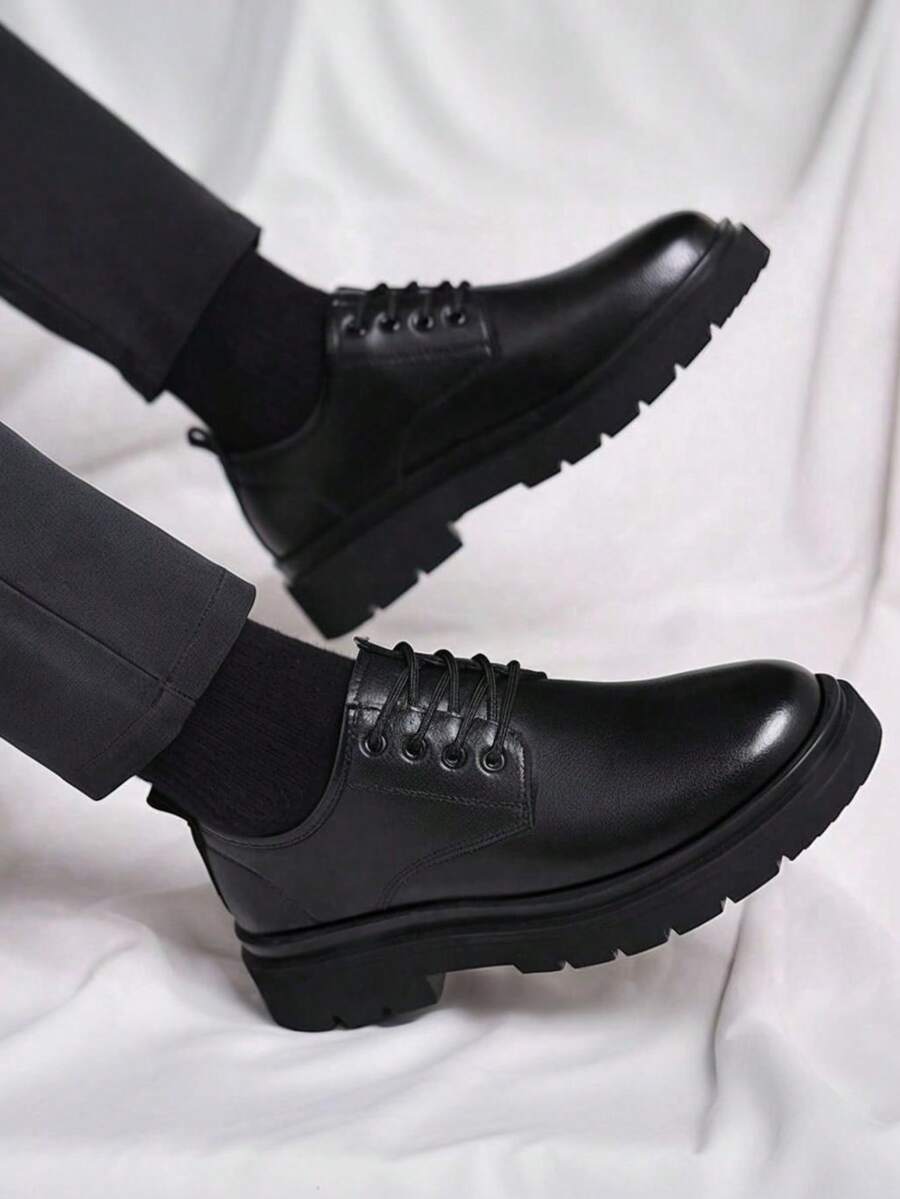 Edmund | Men's Low Top Lace-Up Derby Dress Black Shoes