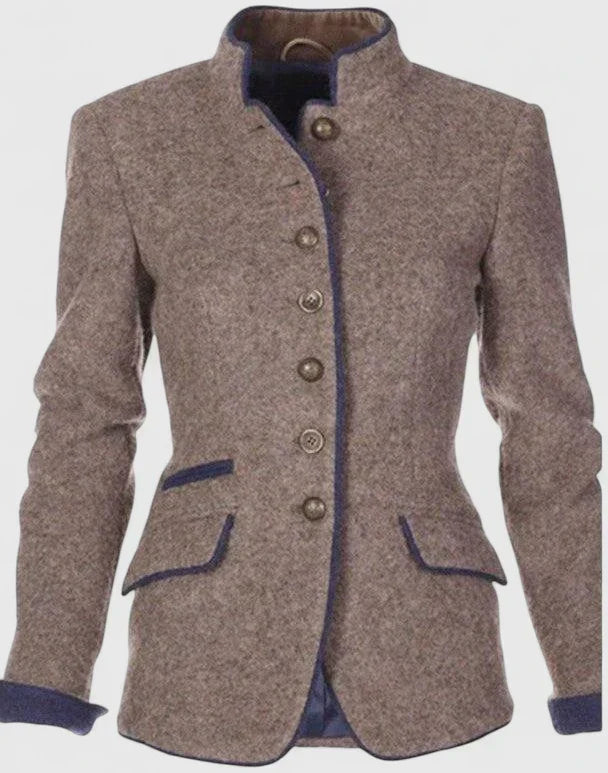 Eileen | Women's Button Front Long Sleeve Pocket Coat