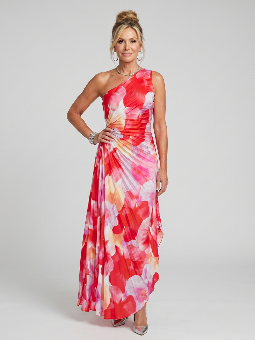 Eleanora | Women's One Shoulder Pleated Wedding Guest Dress
