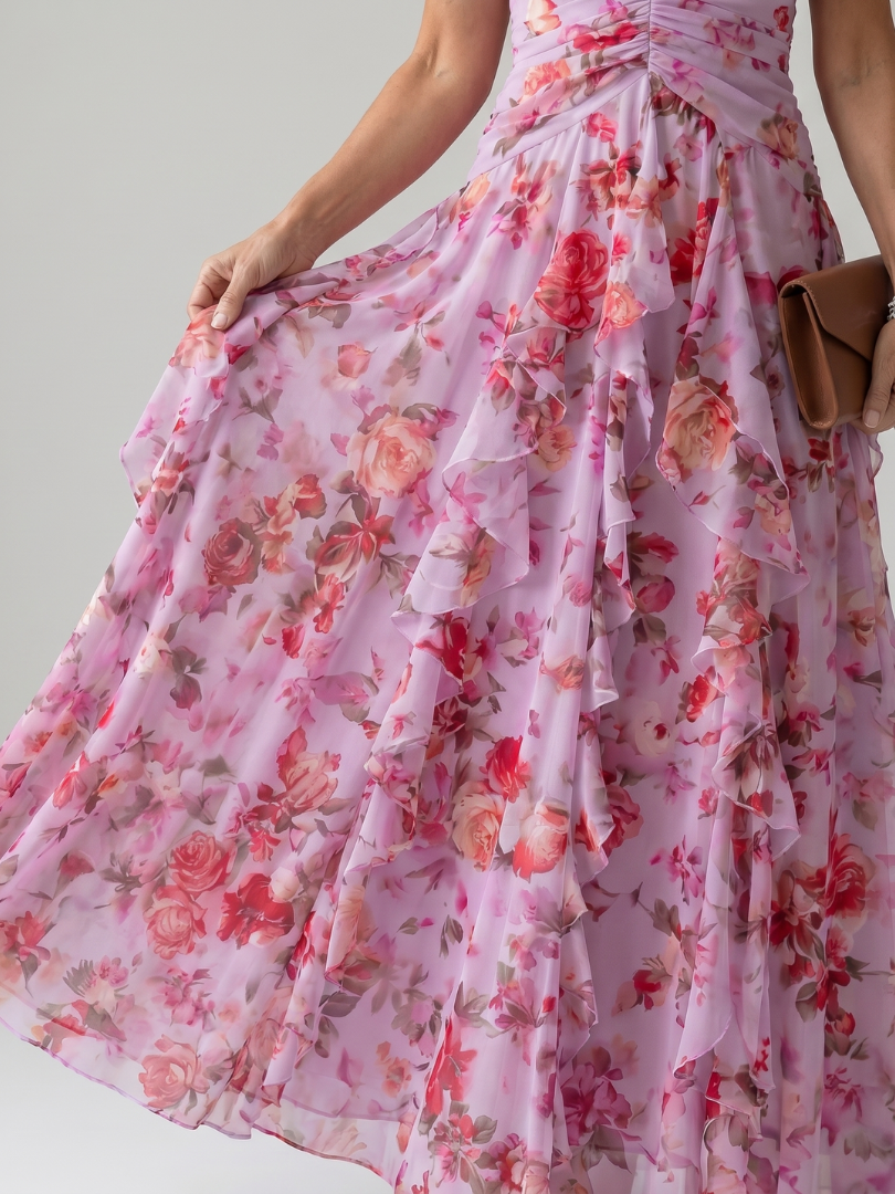 Eleni | Women's Halter Neck Ruffle Wedding Guest Dress