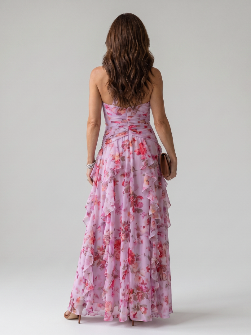 Eleni | Women's Halter Neck Ruffle Wedding Guest Dress