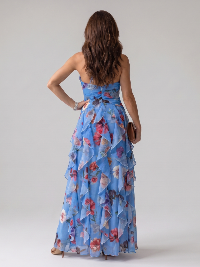Eleni | Women's Halter Neck Ruffle Wedding Guest Dress