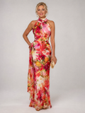 Eliana | Women's Halter Neck Sleeveless Flowy Maxi Dress