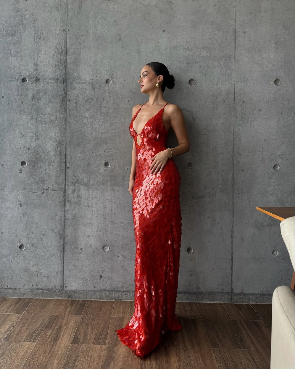 Elisa | Women's Sequin V Neck Sleeveless Wedding Guest Dress