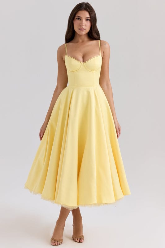 Eliza | Women’s Sweetheart Neck Sleeveless Flowy Midi Dress