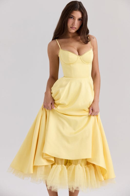 Eliza | Women’s Sweetheart Neck Sleeveless Flowy Midi Dress