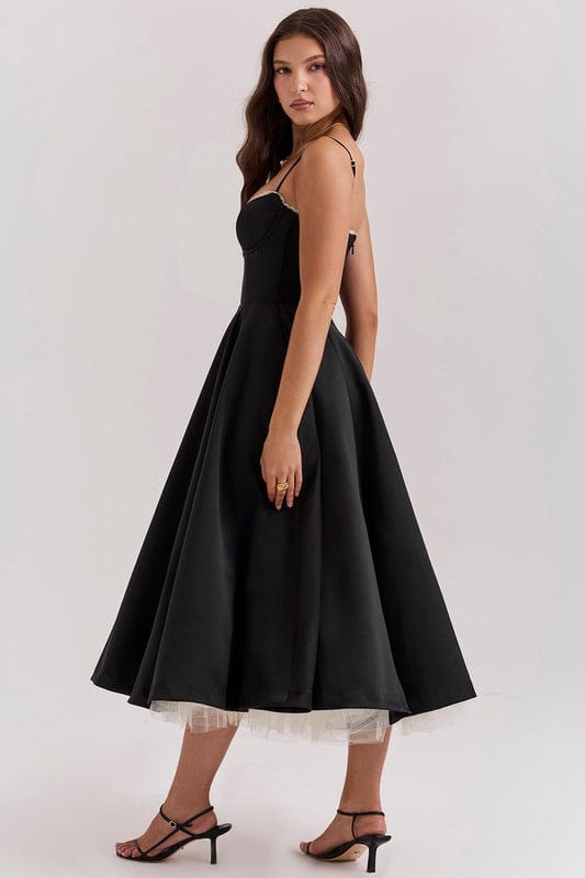Eliza | Women’s Sweetheart Neck Sleeveless Flowy Midi Dress