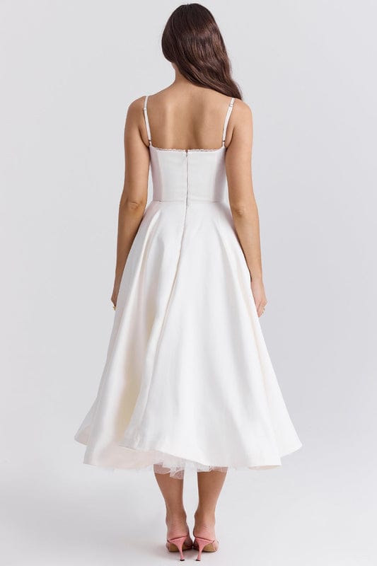 Eliza | Women’s Sweetheart Neck Sleeveless Flowy Midi Dress