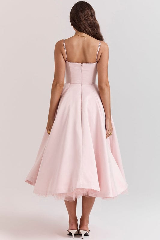 Eliza | Women’s Sweetheart Neck Sleeveless Flowy Midi Dress