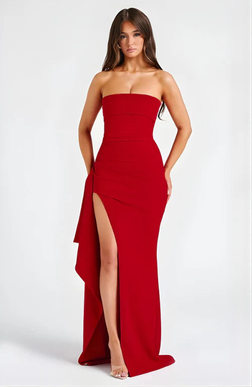 Ella | Women’s Strapless High Slit Evening Grad Party Dress