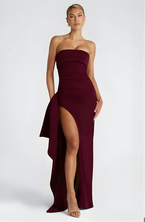 Ella | Women’s Strapless High Slit Evening Grad Party Dress
