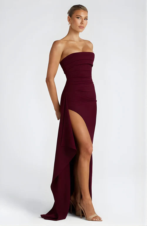 Ella | Women’s Strapless High Slit Evening Grad Party Dress
