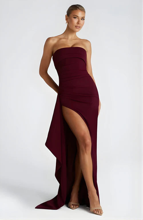 Ella | Women’s Strapless High Slit Evening Grad Party Dress