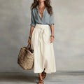 Ellery | Women’s Pointed Collar Waist Tie Summer Two Piece Set