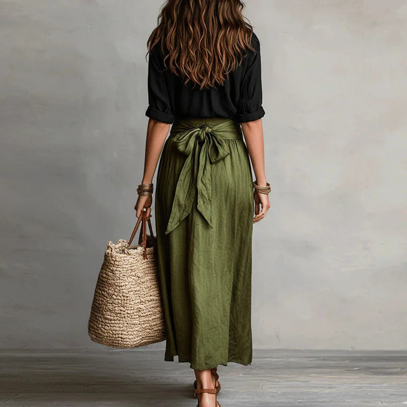 Ellery | Women’s Pointed Collar Waist Tie Summer Two Piece Set