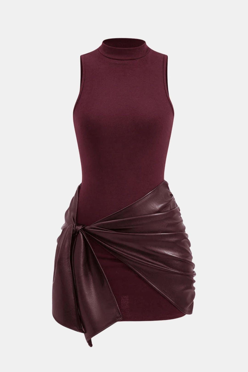 Elspeth | Women's Sleeveless Tie Front Bodycon Mini Dress