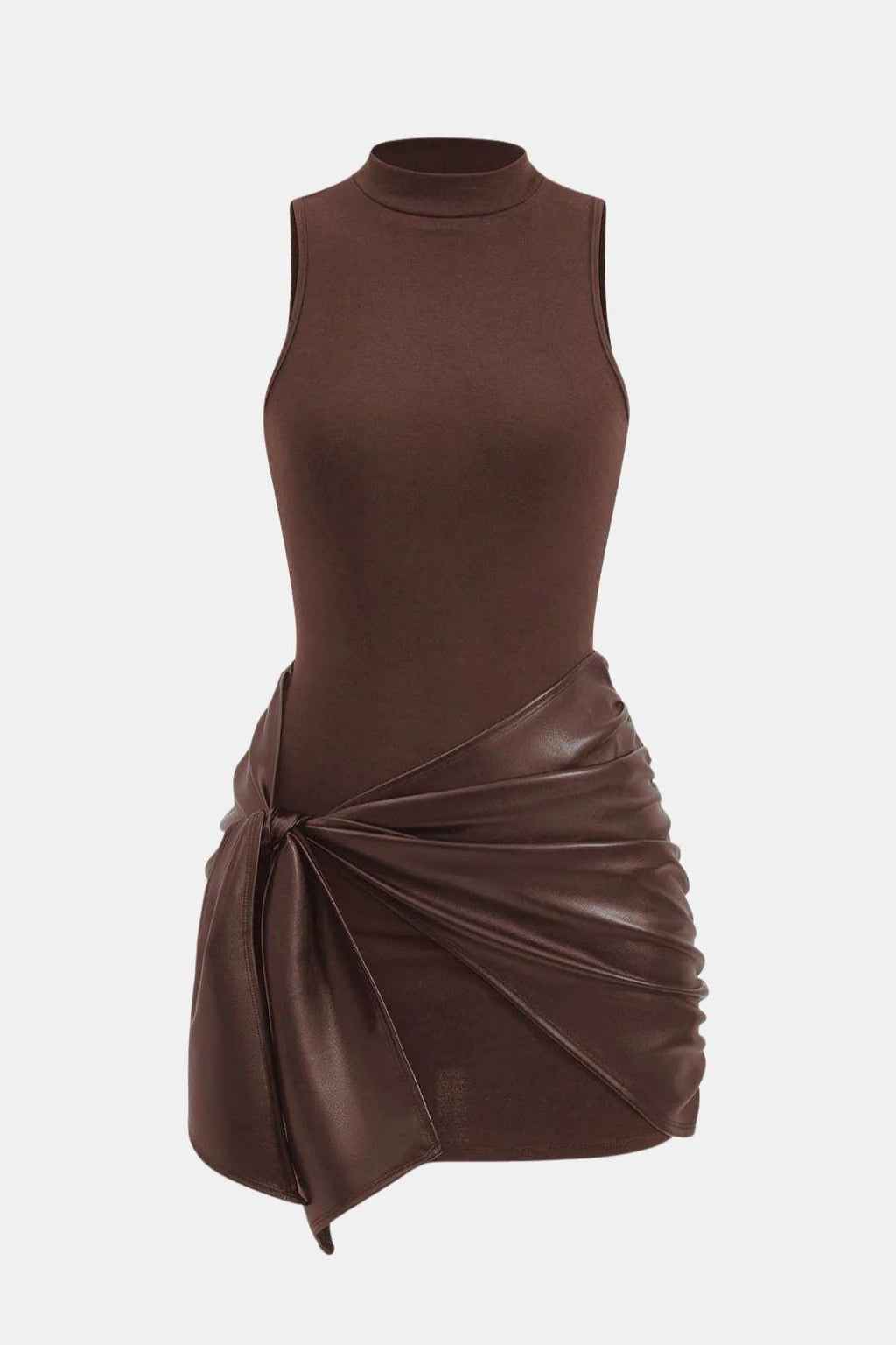 Elspeth | Women's Sleeveless Tie Front Bodycon Mini Dress