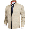 Emerson | Men’s High Collar Zip Front Long Sleeve Cardigan