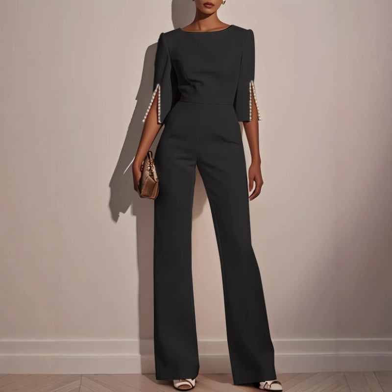 Emma | Women’s Boat Neck Graduation Party Jumpsuit