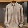 Erasmus | Men’s Long Sleeve Zip Front Stand Collar Cardigan