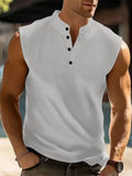 Esteban | Men's Button Front Sleeveless Fitted Summer T Shirt