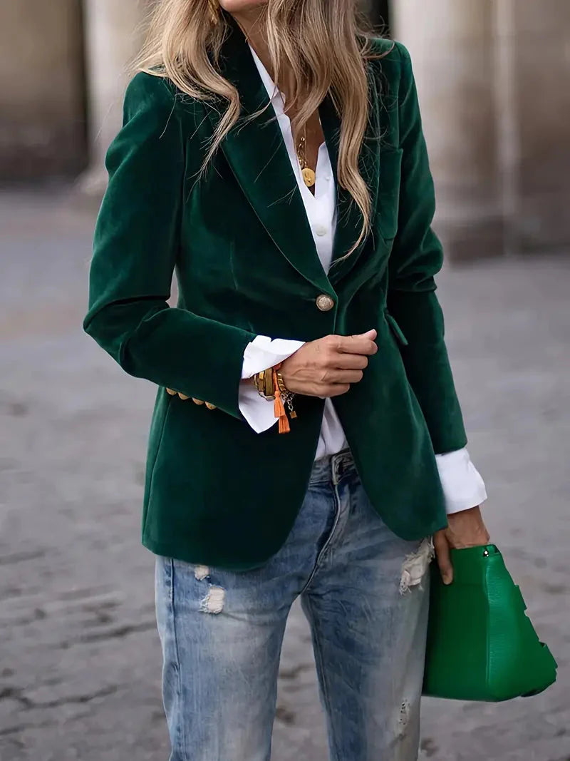 Estela | Women's Fitted Long Sleeve Single-Breasted Blazer