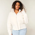 Estelle | Women's Zip Front Long Sleeve Hooded Collared Jacket