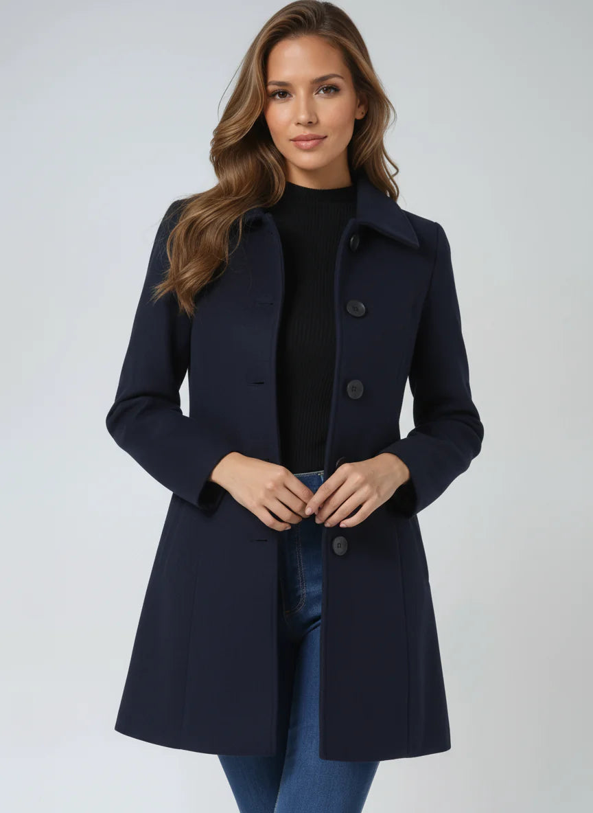 Esther | Women's Button Front Single Breasted Pockets Trench Coat