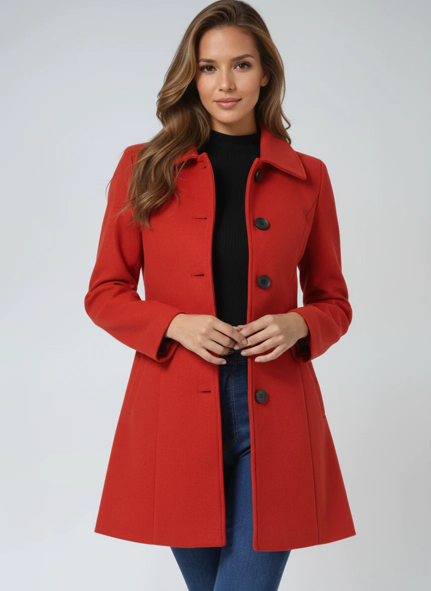Esther | Women's Button Front Single Breasted Pockets Trench Coat