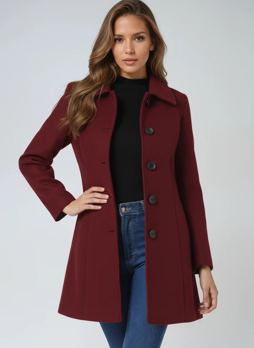 Esther | Women's Button Front Single Breasted Pockets Trench Coat